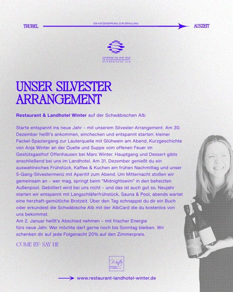 Silvester Flyer mit Anja Winter.