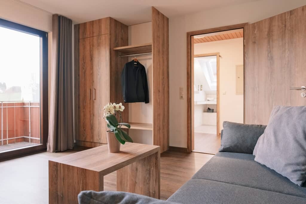 Sofa in der Lautertal Suite im Restaurant und Landhotel Winter auf der Schwäbischen Alb.