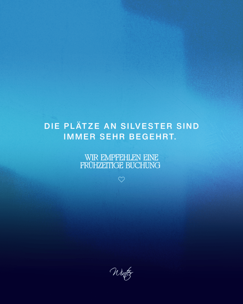 Flyer für Silvester. Es steht darauf, dass man frühzeitig reservieren soll.